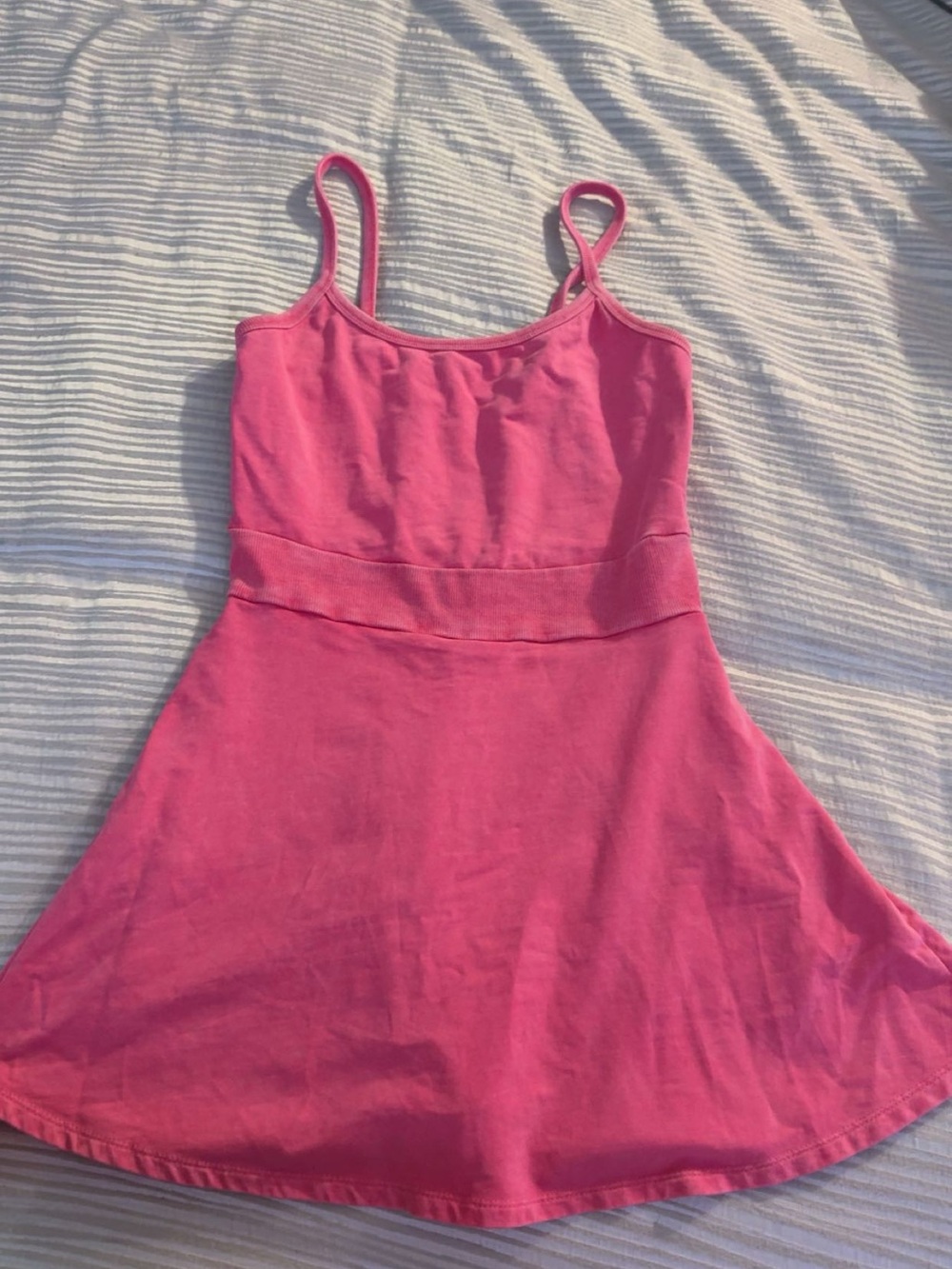 Pink Spaghetti-Strap A-Line Dress